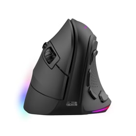Mars Gaming MM-SK, Ratón Gaming Inalámbrico Vertical Tri-Mode Ergonómico, Iluminación RGB Chroma, Sensor Óptico Pixart 8400DPI, Switches Mecánicos Huano, 9 Botones Programables, Negro