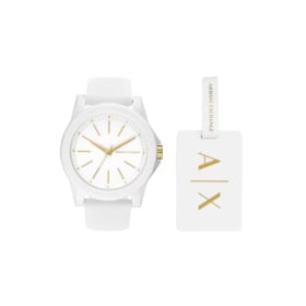Armani Exchange Orologio da donna, Movimento al quarzo a tre lancette e cassa da 40 mm con cinturino in silicone, Conjunto blanco