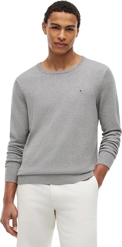 Tommy Hilfiger Jersey Hombre Essential Cotton Crew Neck - Gris (Medium Grey Heather) XS