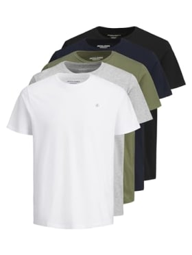 Jack & Jones Camiseta Hombre Logo Cuello Redondo Camiseta, Blanco, M