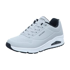 Skechers Uno Stand On Air, Zapatillas Hombre, Light Gray Durabuck Black Trim, 43 EU
