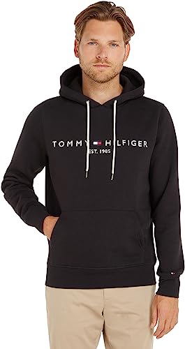 Tommy Hilfiger Hoodie Hombre Core Tommy Logo con Capucha, Negro (Jet Black), L - Comprar en Amazon