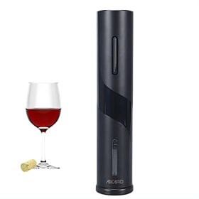 AIKARO - Abrebotellas de vino eléctrico Sacacorchos electrónico automático, A pilas