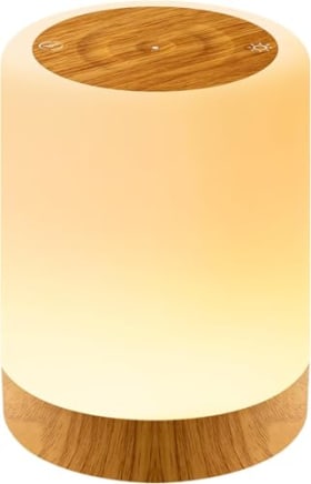 Auxmir Lámparas de Mesita de Noche, Recargable USB 3000mAh, Regulable con 256 Colores RGB y 5 Modos, Luz Nocturna LED Táctil con Temporizador, Inalámbrica para Dormitorio o Regalo, Marrón Claro