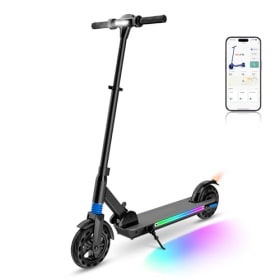 E-RIDES Patinete Eléctrico para Niños 8 Años o Más, 250W Motor, Lámpara de Arco Iris de Color, Pantalla LED, Máx. 25 km/h, Altura Ajustables, Plegable, Regalo Ideal