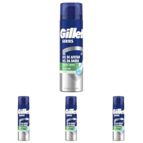 Gillette Series Gel De Afeitar Calmante Con Aloe Vera, Para Maquinilla De Afeitar Para Hombre 200ml (Paquete de 4)
