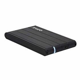 TooQ TQE-2530B - Carcasa para discos duros HDD de 2.5", (SATA I/II/III de hasta 9.5 mm de alto, USB 3.0), aluminio, indicador LED, color negro, 50 grs.