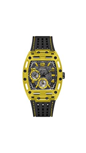 Guess Reloj Multifunción con Esfera Expuesta Amarilla - EE. UU. - Negro/Negro/Amarillo - Phoenix