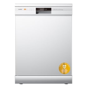 COMFEE' CDWPF1201PW-WE-EU Lavavajillas de libre instalación, 60cm, 49dB con 12 cubiertos, 8 programas Control por botón, Blanco