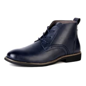 Plilima Botines Hombre Botas Cómodas Chukka Boots Moda Vestir Casuales Cordones Zapatos Hombre (Azul,44)