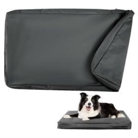 DUJUIKE - Funda Impermeable para Cama de Perro, Funda de Repuesto para Jaula, Funda de Repuesto para Almohadilla, Lavable, extraíble, con Cremallera, Protector de colchón (Negro, L(102 x 69 x 10cm))