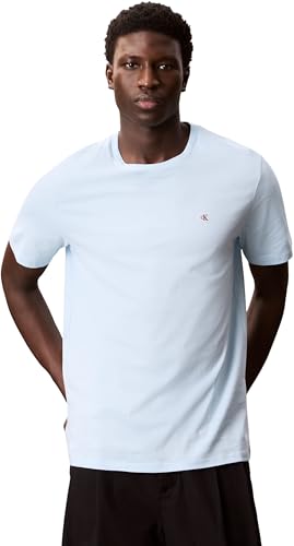 Calvin Klein SS Smooth CTTN Solid Crewnk tee Lv040Hm265, Camisetas Hombre, Azul (Winter Sky)