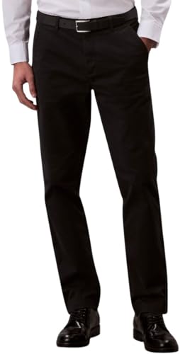 Calvin Klein Chinos Hombre Cotton Signature Slim Fit, Negro (Black), 32W/32L