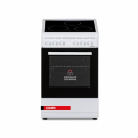 Corberó CCSF503VW - Cocina Eléctrica con Vitrocerámica 3 Fuegos, Horno Eléctrico 48L y Doble Puerta de Cristal | Blanco
