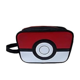 Pokémon - Neceser Portatodo, con Asa, Diseño Pokeball, Cierre de Cremallera, Accesorio, Color Negro y Rojo (CyP Brands)