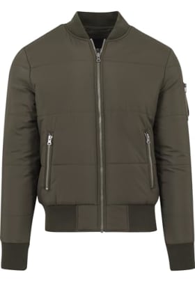 Urban Classics Basic Quilt Bomber Jacket Chaqueta, Verde (Olive 176), M para Hombre