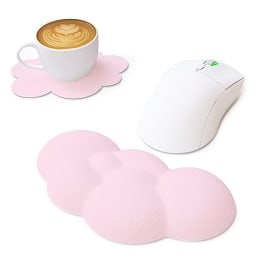 ZIYOU LANG Reposamuñecas de Ratón en Forma de Nube - Soporte Ergonómico con Memoria de Espuma para Teclado y Alfombrilla de Ratón - Cuero Resistente al Agua - Ideal para Oficina y Portátil (Hombres/Mujeres)