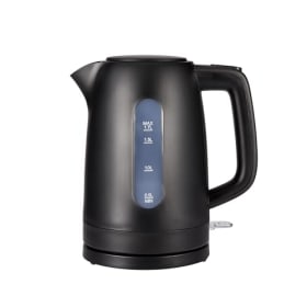 Amazon Basics Hervidor de Agua Eléctrico 1,7L, 2200 W, Libre de BPA con Base 360°, Apagado Automático y Filtro Antical Extraíble, Negro Mate