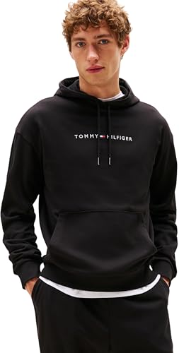 Tommy Hilfiger Sudadera Hombre con Capucha, Negro (Black), M
