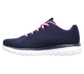 Skechers Graceful Get Connected Regular, Zapatillas Mujer, Navy Mesh Hot Pink Trim, 40 EU
