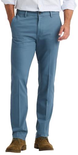 Dockers Men's Signature Stain Defender Slim Creased, Bering Sea, 32 32