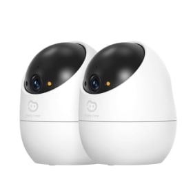 Beans View 2K (3MP) Cámara de Interior - 2 Piezas - Visión Nocturna en Color - 360° - Wi-Fi para Mascotas - Detección Humana - Compatible con Alexa (D210)