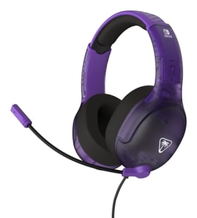 Turtle Beach Airlite Fit Auriculares con Cable para Juegos en Morado Fantasmal con Licencia Oficial para Todos los Nintendo Switch: micrófono abatible y silenciable, Orejeras de Comodidad Superior