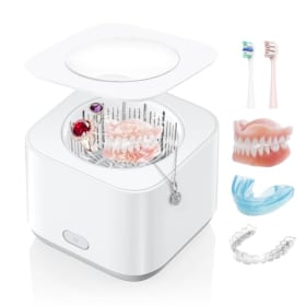 Limpiador Ultrasonidos Dental - Limpieza Eficiente 360° para Dentaduras, Alineadores y Retenedores