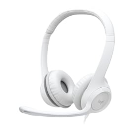 Logitech H390 Auriculares con Cable para PC/Portátil, Auriculares Estéreo con Micrófono con Supresión de Ruido, USB-A, Controles en línea, Funciona con Chromebook - Blanco