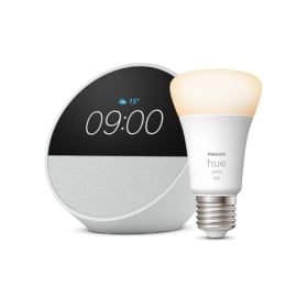 Echo Spot | Blanco + Philips Hue - Bombilla led inteligente, casquillo E27, Compatible con Alexa - 
                                        ...