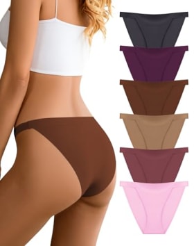 Dawnrole Bragas Sin Costuras Mujer - 6 Pack de Bragas de Cintura Cómodas y Suaves