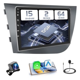 Hikity 2+64GB Android 15 Radio Coche para Seat Leon MK2 2005-2012 Radio Carplay Android Auto Inalámbrico IPS 9" Pantalla Táctil con Cámara Trasera Bluetooth GPS WiFi DSP FM RDS SWC