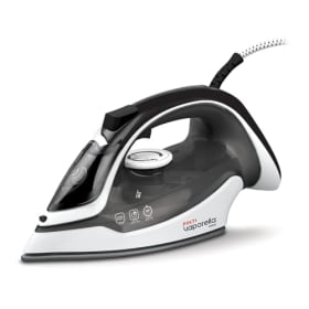 Polti Vaporella Quick Q080, Plancha de Vapor con Suela con Revestimiento Cerámico, Potencia Máxima 2600 W, Golpe de Vapor 180 g, Depósito de 300 ml, Blanco y Negro