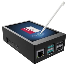 Jun-Saxifragelec Mini Monitor for Raspberry Pi 5, 3.5 Inch Monitor with Metal Case and Cooling Fan, 320 x 480 Pixels Resistive Touchscreen TFT LCD Display