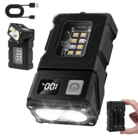 Flintronic Linterna LED Recargable Alta Potencia - 7 Modos, Pantalla LCD, 180° Giratoria, Ideal para Emergencias, Camping y Regalos