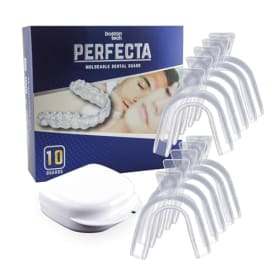 10 Férulas de Descarga Nocturna Perfecta | Ideal Contra Bruxismo, Rechinar los Dientes, Trastornos del ATM, Bandeja blanqueador | Protectores Dentales Ajustables + 1 Estuche | Calidad Médica Sin BPA