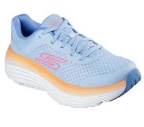 Skechers MAX Cushioning Endeavour Canova, Zapatillas Mujer, Blue Synthetic/Orange Trim, 35.5 EU