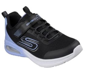Skechers Microspec MAX Advance Fly 3.0 - Tenis para niña, Malla Negra con Ribete Lavanda, 1.5 UK Child
