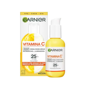 Garnier SkinActive Vitamina C 2 en 1 Crema Sérum Antimanchas Iluminadora FPS 25