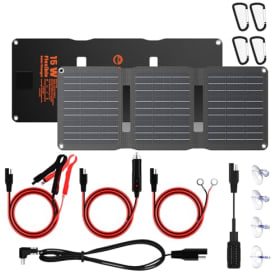 Flexsolar Cargador de batería solar de coche de 15 W, panel solar impermeable IP67