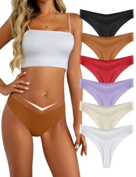 Memouniva Tangas sin Costuras para Mujer, Bragas Invisibles, Ropa Interior Cómoda y Suave, Pack de 6