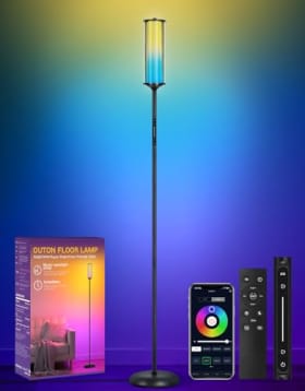 OUTON Lámpara de Pie LED con Control Remoto y App - 16 Millones de Colores, 32 Modos de Escena y Sincronización Musical