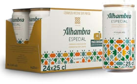 Alhambra Especial, Pack 24 Latas x 25 cl, Cerveza Especial de Fermentación Lenta, 5.4% Volumen Alcohol
