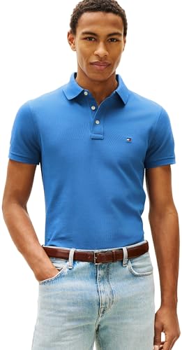 Tommy Hilfiger 1985 Slim Polo Mw0mw17771 S/S, Blue (Blue Orbit), M para Hombre