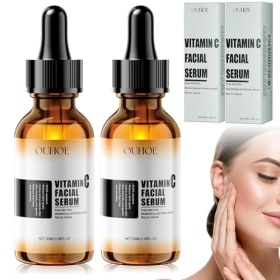 2 Piezas Vitamina C Serum Facial - Sérum Antiarrugas e Hidratante con Ácido Hialurónico | Antimanchas y Brillo Natural