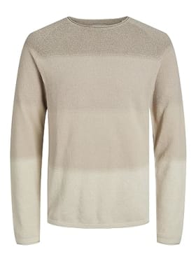 Jack & Jones Jjehill Knit Crew Neck Noos, Suéter Hombre, Oatmeal Detail Gradient, L
