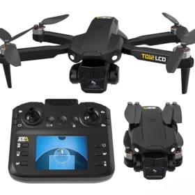 Toladrone Dron con Cámara, Drones para Adultos Principiantes, Control Remoto con Pantalla LCD, Transmisión en Tiempo Real, Modo sin Cabeza, Motor sin Escobillas, Cuadricóptero Plegable, Drone TD12LCD