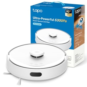 Tapo RV30 MAX White - Robot Aspirador con 5300Pa de Succión, Navegación Láser LiDAR y Mapeo Inteligente