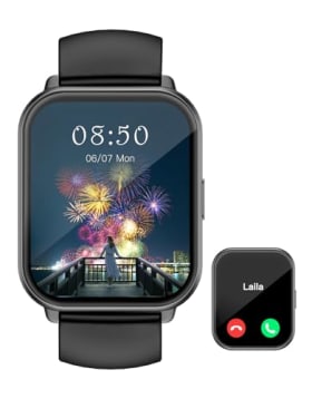 ASIAMENG - Reloj Inteligente para Mujer, Hombre, Bluetooth, para Android, iOS, podómetro, Reloj Deportivo y Seguimiento de Actividad, Reloj Inteligente, Impermeable, IP68 Menstrual, Control de música