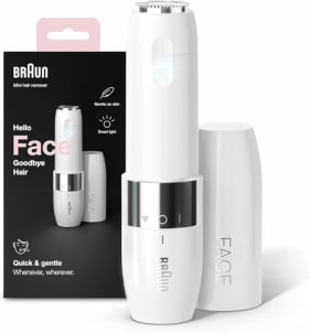 Braun Mini Depiladora Facial FS1000 para Mujer, con Luz Smartlight Incorporada, Depiladora Facial con Precisión, Labio Superior, Barbilla y Mejillas, Blanco